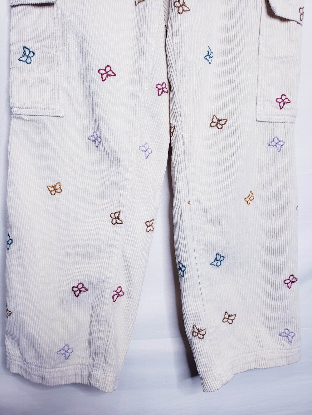 PacSun Butterfly Corduroy High Rise Elastic Waist Cargo Pants Women's Size Small - Picture 4 of 12